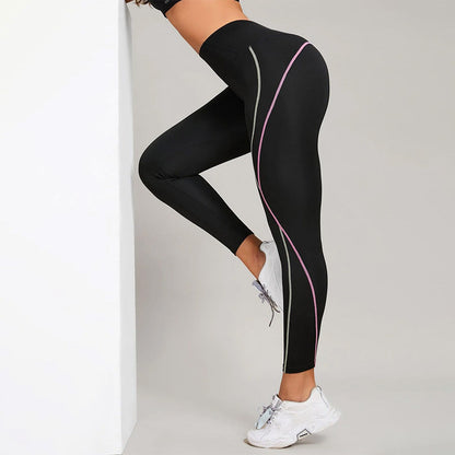 Contrast Stitching High-Waisted Workout Leggings