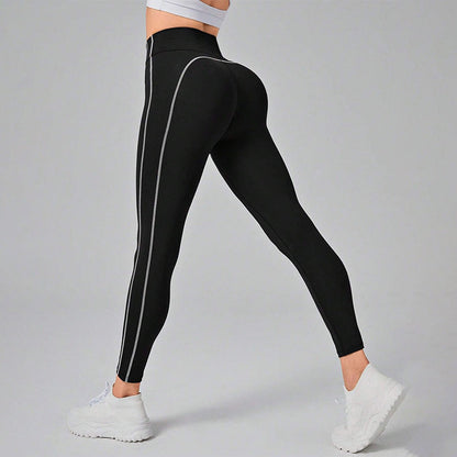 Contrast Stitching High-Waisted Workout Leggings
