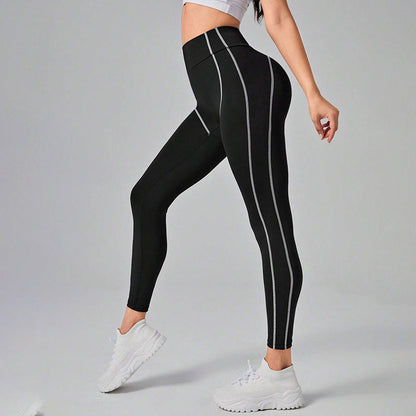 Contrast Stitching High-Waisted Workout Leggings