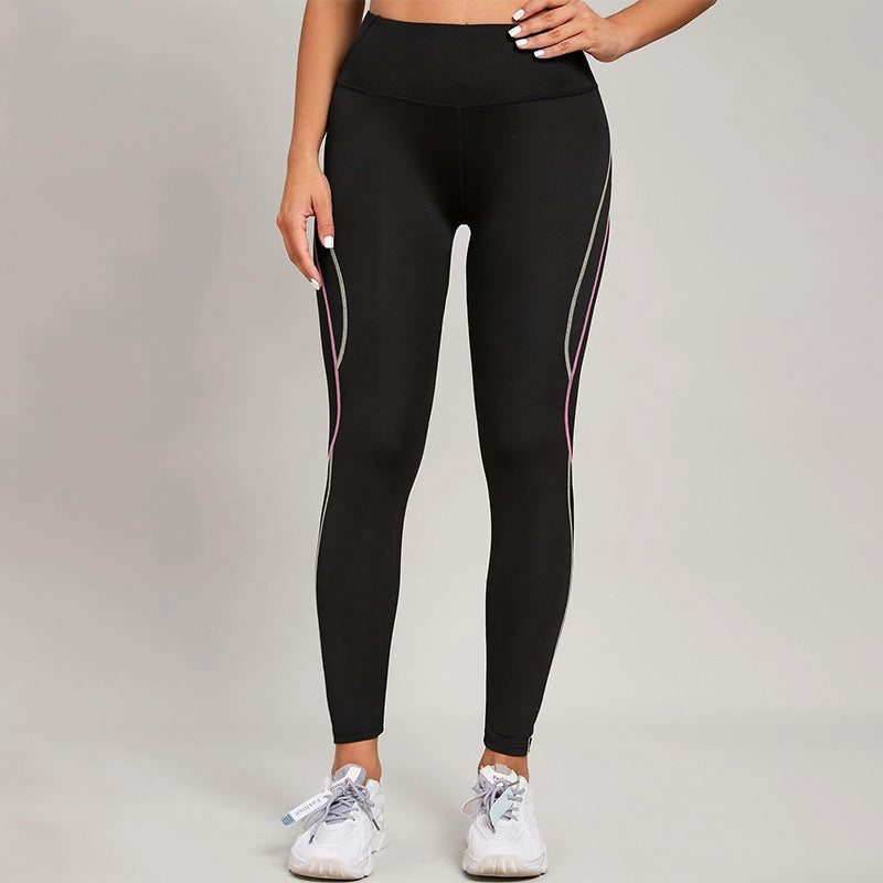 Contrast Stitching High-Waisted Workout Leggings