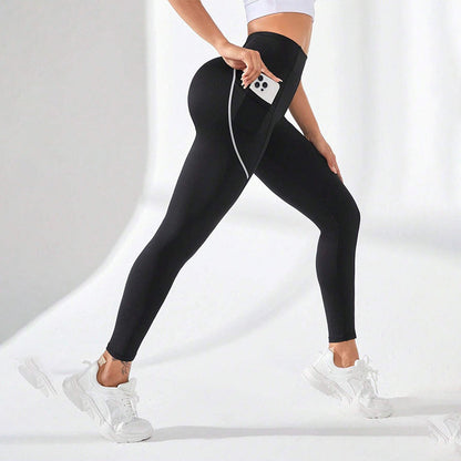 Contrast Stitching High-Waisted Workout Leggings
